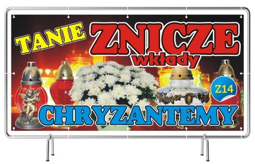 Przejdź do produktu Baner Reklamowy Tanie Znicze Chtyzantemy Święto Wszystkich Świętych