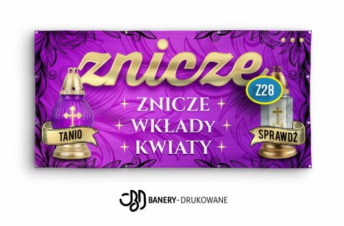 Przejdź do produktu Baner Reklamowy Sprzedaż Zniczy Znicze Wkłady Kwiaty