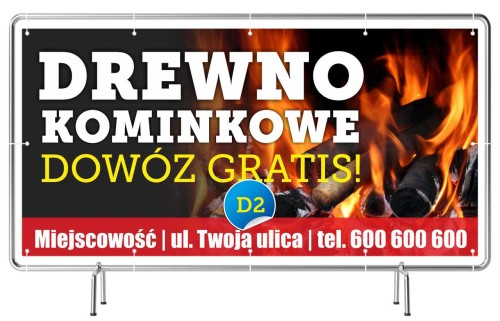 Przejdź do produktu Baner Reklamowy Drewno Kominkowe Dowóz Gratis Opał 