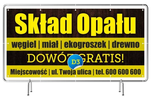 Przejdź do produktu Baner Reklamowy Skład Opału Dowóz Gratis 