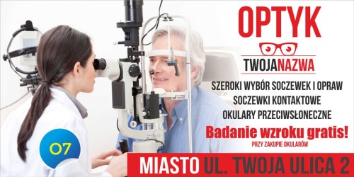 Przejdź do produktu Baner Reklamowy Optyk Soczewki Okulary Szeroki Wybrór
