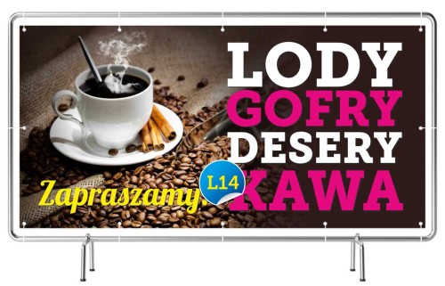 Przejdź do produktu Baner Reklamowy Lody Gofry Desery Kawa