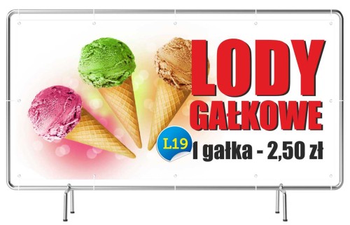 Przejdź do produktu Baner Reklamowy Lody Gałkowe Cena 