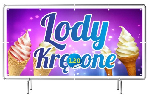 Przejdź do produktu Baner Reklamowy Lody Kręcone Świderki Lodziarnia