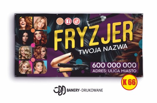 Przejdź do produktu Baner Reklamowy  Fryzjer Salon Fryzjerski 