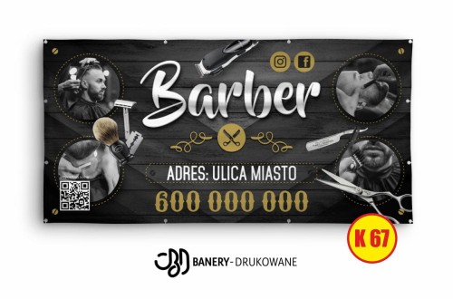 Przejdź do produktu Baner Reklamowy Barber