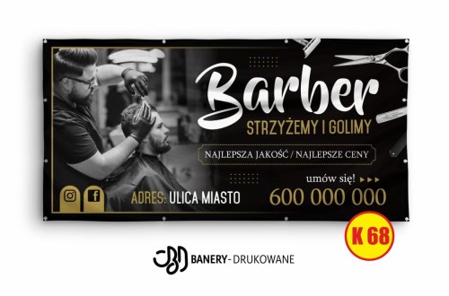 Przejdź do produktu Baner Barber Strzyżemy Golimy  