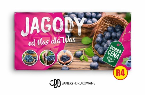 Przejdź do produktu Baner Reklamowy Jagody Od Nas Dla Was Sprzedaż Borówek