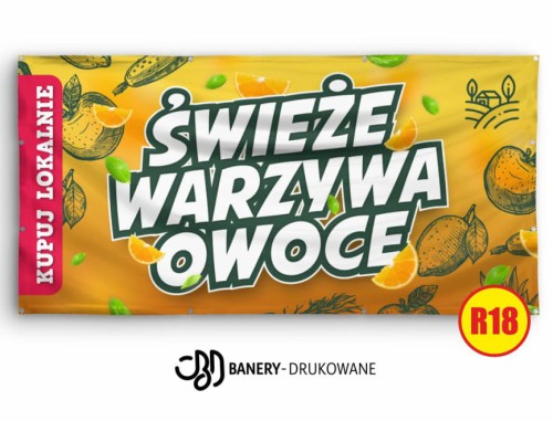 Przejdź do produktu Baner Reklamowy Świeże Warzywa I Owoce