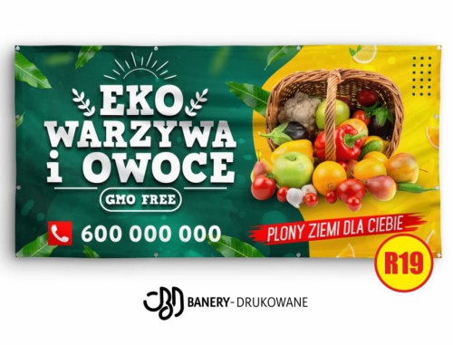 Przejdź do produktu Baner Reklamowy Eko Warzywa I Owoce
