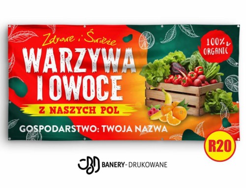 Przejdź do produktu Baner Reklamowy Warzywa I Owoce Z Naszych Pól 