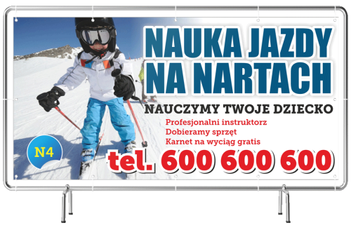 Przejdź do produktu Baner Reklamowy Nauka Jazdy Na Nartach 