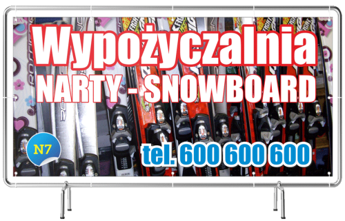 Przejdź do produktu Baner Reklamowy WYpożyczalnia Narty - Snowboard