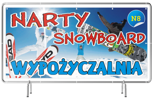 Przejdź do produktu Baner Reklamowy Narty Snowboard Wypożyczalnia