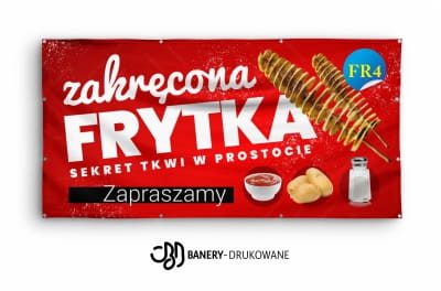 Przejdź do produktu Baner Reklamowy Zakręcona Frytka Sekret Tkwi w Prostocie