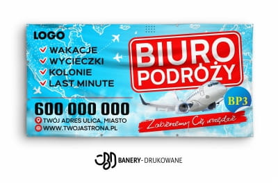 Przejdź do produktu Baner Reklamowy  Zabierzemy Cie Wszędzie  Biuro Podróży 