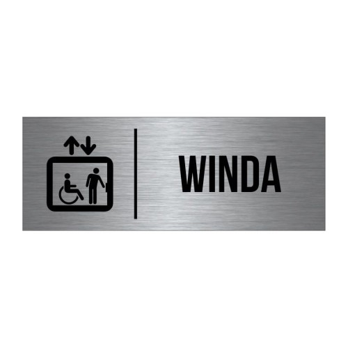 Przejdź do produktu TABLICZKA Na Drzwi WINDA Aluminium Piktogram - Srebrna