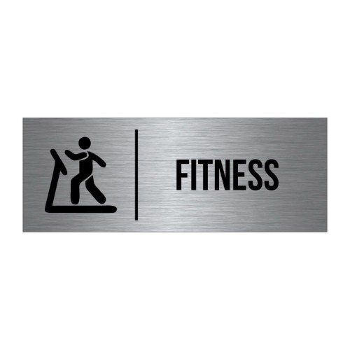 Przejdź do produktu TABLICZKA Na Drzwi Fitness Aluminium Piktogram Srebrna Znak oznaczenie na drzwi