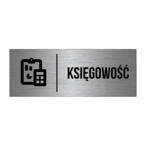 Przejdź do produktu TABLICZKA Na Drzwi Księgowość Aluminium Piktogram Srebrna Znak Oznaczenie na drzwi