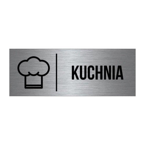 Przejdź do produktu TABLICZKA Na Drzwi Kuchnia Aluminium Piktogram Srebrna