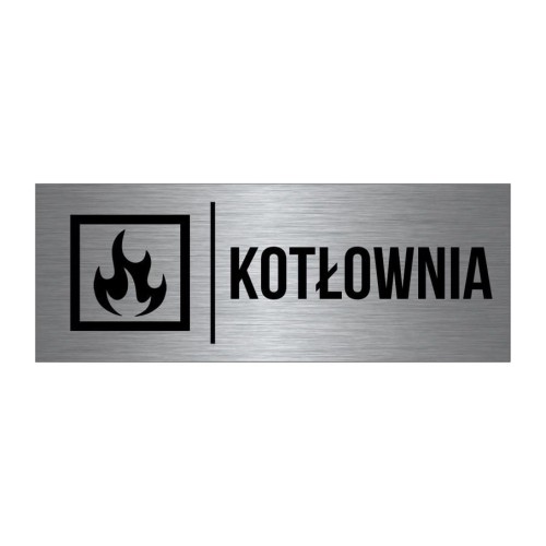 Przejdź do produktu TABLICZKA Na Drzwi Kotłownia Aluminium Piktogram Srebrna