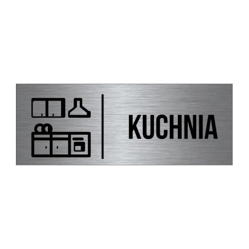 Przejdź do produktu TABLICZKA Na Drzwi Kuchnia Aluminium Piktogram Srebrna