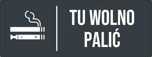 Przejdź do produktu TABLICZKA  Na Drzwi Tu Wolno Palić Piktogram Strefa dla palących, Palarnia Antracyt