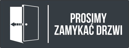 Przejdź do produktu TABLICZKA Na Drzwi Proszę zamykać drzwi Aluminium na drzwi Antracyt Piktogram