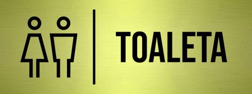 Przejdź do produktu TABLICZKA Na Drzwi Toaleta WC Damsko Męska Aluminium Znak na drzwi Piktogram Złota