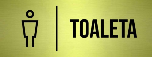 Przejdź do produktu TABLICZKA Na Drzwi Toaleta Wc Męska Aluminium Oznaczenie na drzwi Piktogram Złota