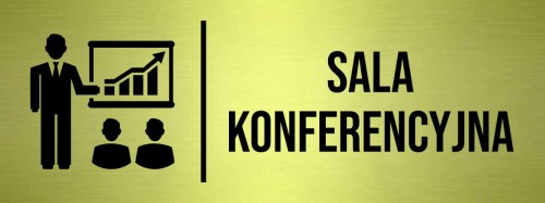 Przejdź do produktu TABLICZKA Na Drzwi Sala Konferencyjna na drzw Oznaczenie Złota Aluminium PIktogram